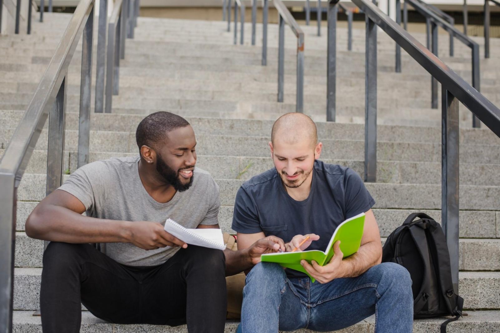 Students working on authentication code in a modern learning environment